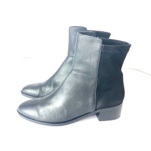 Anthropologie Leather Heel Ankle Black Boot. Sz 10. Classy, Boho